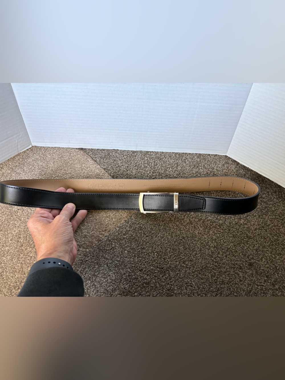 NexBelt Adjustable Black Leather Belt